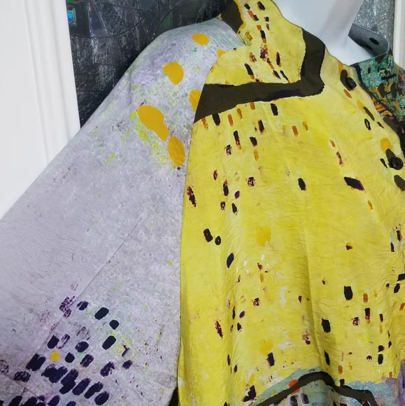 Abstract Yellow and Green Women's Tunic - Picture 7 of 11